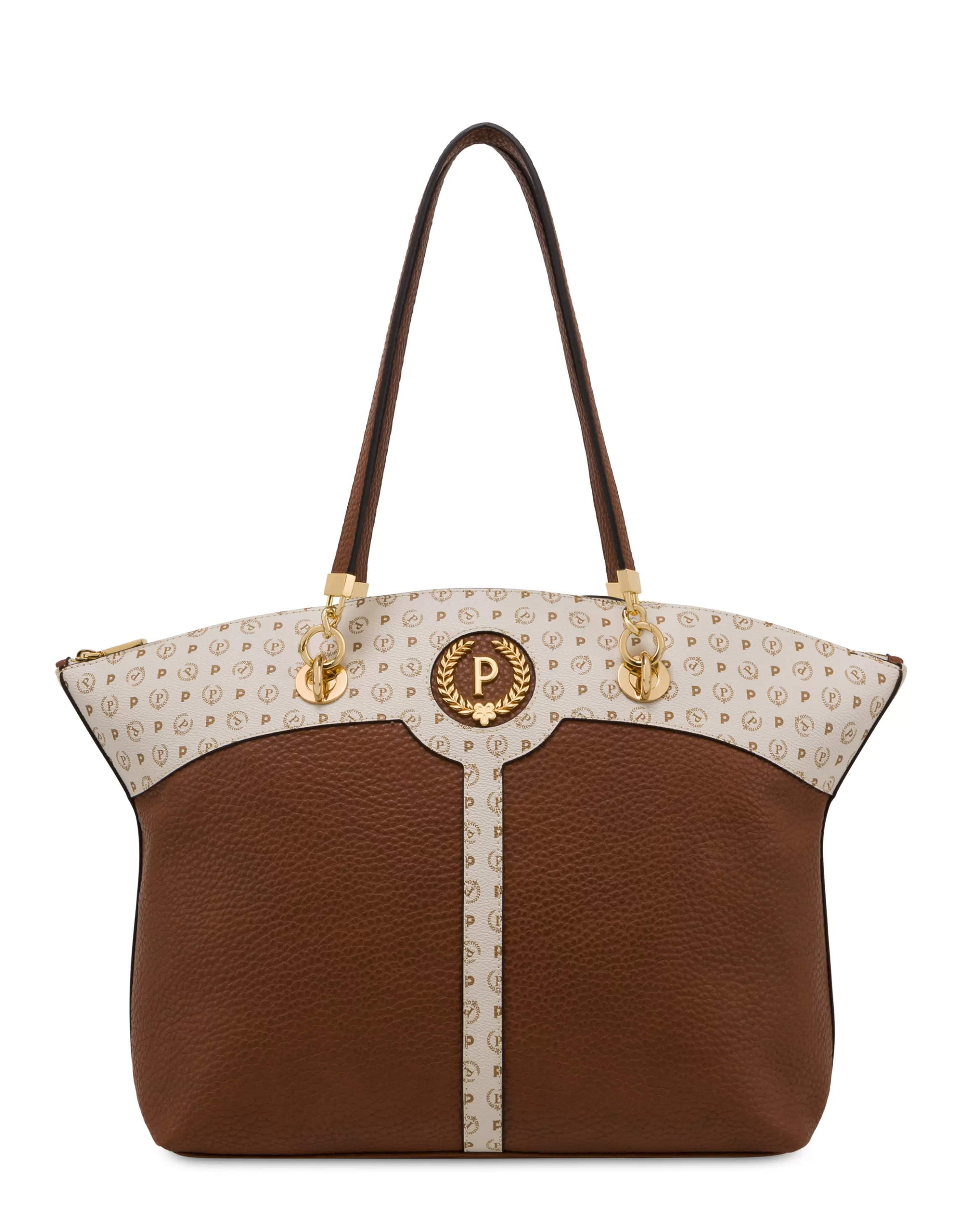 Shop POLLINI Shopping Bag Cuoio/Avorio