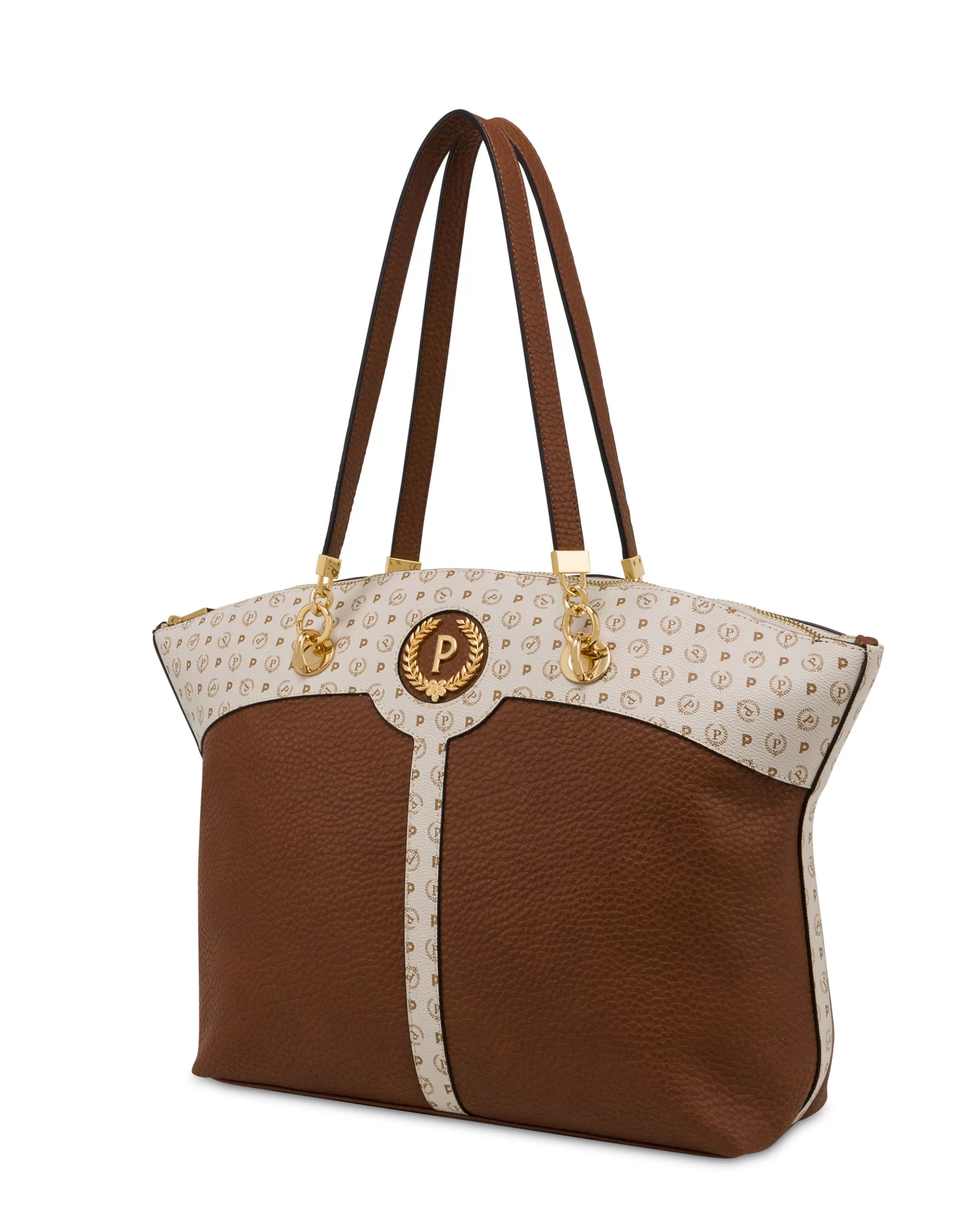 Shop POLLINI Shopping Bag Cuoio/Avorio